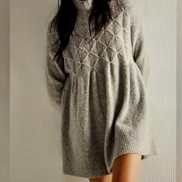 FREE PEOPLE Heather Grey JACI Sweater Dress New with Tags - Picture 8 of 8